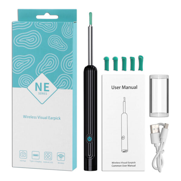 93b22a21ac1abfd6 Wireless Smart Cleaning Endoscope Visual Pick Spoon Otoscope Earpick Ear Cleaner Wax Removal Earwax Remover Camera