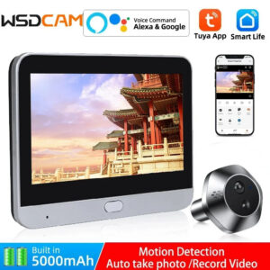 93bf443c1998dad5 WSDCAM 4.3Inch LCD Video Peephole Doorbell Camera IR Night Vision Video Eye Door Bell Visual Doorbell Smart Home Outdoor Camera