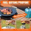 93c213d3a3feb46b 2 Burner Propane Stove with Grill, 18,000 BTU, Portable Camping Stove, Foldable Camp Stove, Gas Stove with 2 Adjustable Burners, Piezo Ignition & Easy Carrying Handle (Green)