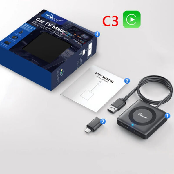 93d5102d9e88c0d7 OTTOCAST Car TV Mate Wired to Wireless CarPlay Adapter Android Auto HDMI Multimedia Video Converter for TV Sticks Game Box Phone