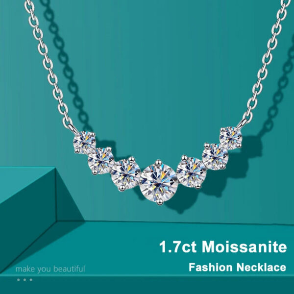 93de21393e082213 Moissanite Necklace for Woman Wedding Fine Jewely with Certificates 925 Sterling Sliver Plated 18k White Gold Necklace