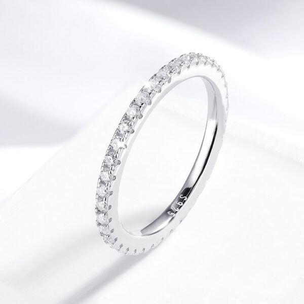 Smyoue Plated 0.57ct Full Enternity Moissanite Ring Forn Women S Sterling Sier Matching Diamond Band Wedding Jewelry