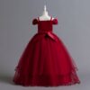 93fe11861048080d Teens Dresses for Wedding Evening Kids Appliques Flower Princess Birthday Party Long Gown Girls Vestidos Banquet Dress
