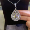 941682cabead74da Houtros 1-20Carat Moissanite Necklace for Women D Color VVS1 Round Cut Diamond Pendant Sterling Sier Chain