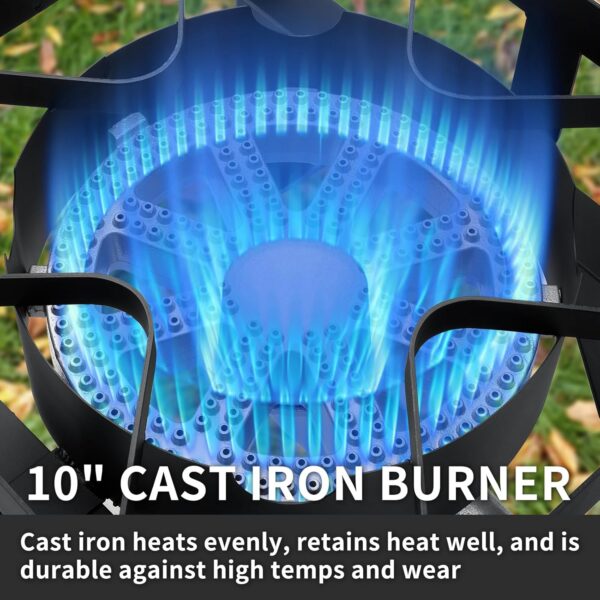 SKOK 200,000 BTUs High Pressure Single Burner Propane Camping Stove - Portable Outdoor Stove for Outdoor Cooking, Backyard, Picnic