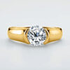 94203a54d8104911 IOGOU Gold Plated Engagement 8mm 2.0carat D Color VVS1 Moissanite Diamond Rings for Women Men 100% Sier Jewelry
