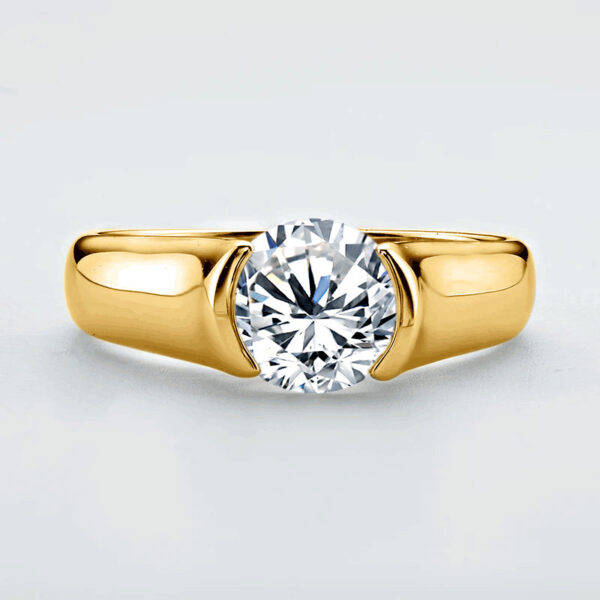 94203a54d8104911 IOGOU Gold Plated Engagement 8mm 2.0carat D Color VVS1 Moissanite Diamond Rings for Women Men 100% Sier Jewelry