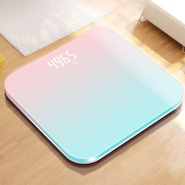 Gradient Color Intelligent LCD Digital Display Glass Balance Body Electronic Scale For Weight Meas