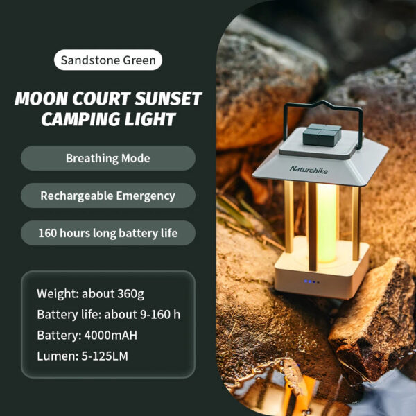 Naturehike Moon Court Camping Lamp Portable Outdoor Atmosphere Lighting Ultralight Tent Lantern Long Life Hanging Lamp