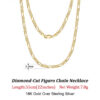 Rinntin Sterling 3.3mm Diamond-Cut Figaro Chain For Men Women Fashion Sier Necklace Jewelry SC34