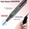 YOKEFELLOW Drill 30000RPM Professional Electric Nail File Kit for Acrylic Gel Nails Manicure Pedicure Home Use
