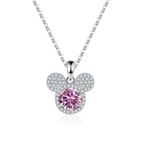 9478f704f9ab768f JoyceJelly S Sterling Sier Pendant 1 Carat Moissanite Diamond Necklace Women's Fashion Jewelry Rat Head Mouse