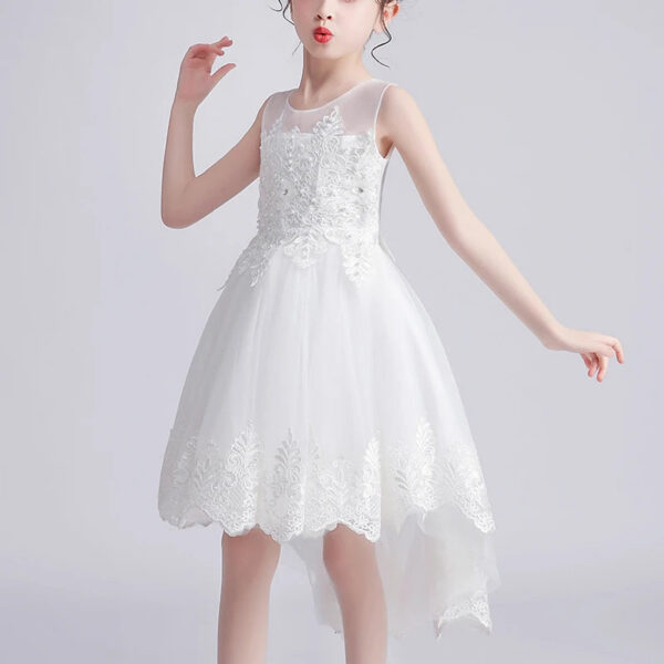 Kids Dress For 4-12 Girls Costumes Wedding Party Tailing Evening Elegant Princess Sleeveless Children’s Dresses