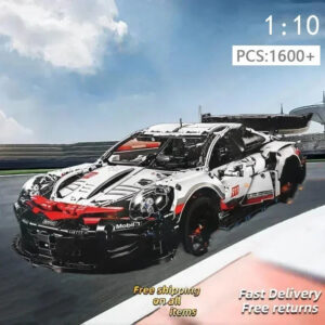 911Rsr 1580PCS 1:10 Assembled Electric Model Remote Control Lights Building Blocks Sports Car Boy Toy