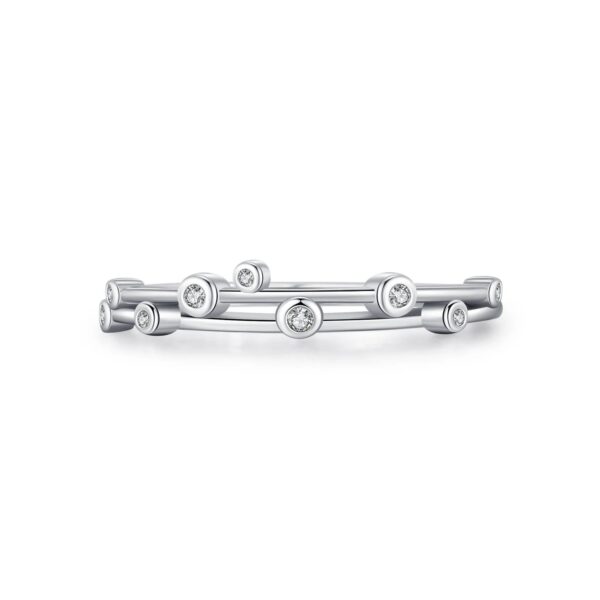 94c9dd394ecb54c6 MODIAN 925 Sterling Silver Original Design Rings Simple Double Layer Line Round Clear CZ Finger Rings For Women Fine Jewelry