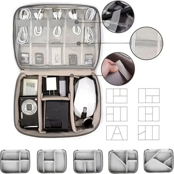 Waterproof Digital Electronic Portable USB Data Line Charger Plug Storage Bag Travel Cable Organizer