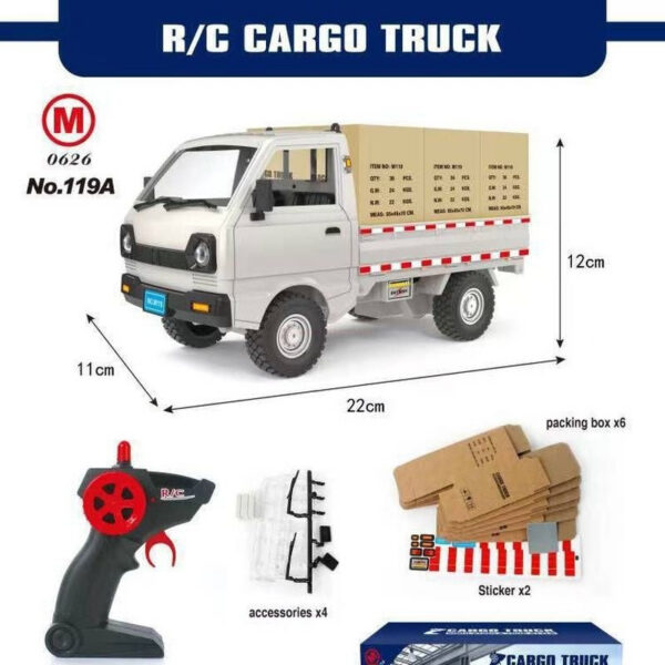 1:10/1:16 Wpl D12 Car Simulation Drift Climbing Truck Led Light Cargo Rc Electric Toy Model For Boys Christmas Surprise Gifts