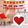 Red Rose Petals Decorations Set, 1000 Pieces Artificial Rose Petals with 3Pcs Romantic Banner, Rose Petals for Romantic Night for Her Set, Special Night Party Decor for Home, Wedding, Anniversary