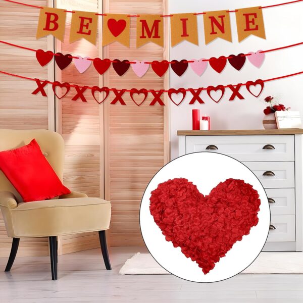 Red Rose Petals Decorations Set, 1000 Pieces Artificial Rose Petals with 3Pcs Romantic Banner, Rose Petals for Romantic Night for Her Set, Special Night Party Decor for Home, Wedding, Anniversary