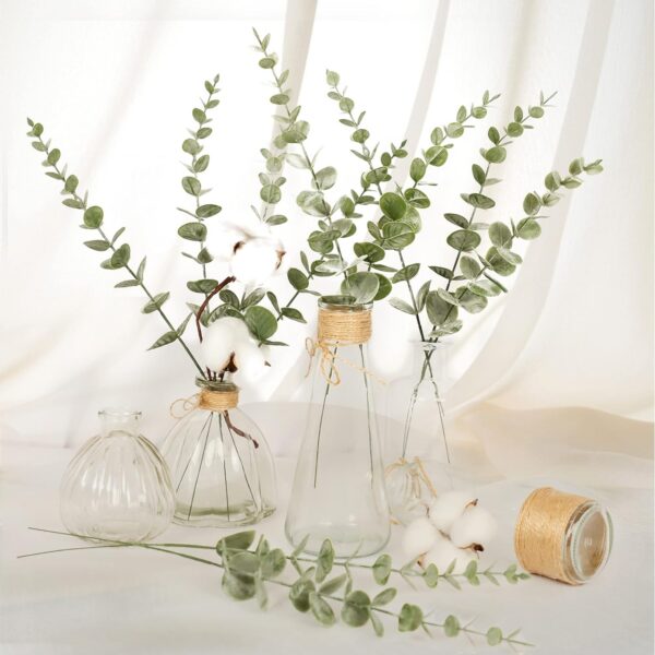 94f3816f79b246f1 85pcs Eucalyptus Stems Artificial Eucalyptus Leaves Stems Real Grey Green Touch Leaf Branches for Home Office Flowers Bouquet Centerpiece Wedding Decoration
