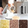 94f90114a4a08e4a Ourokhome Rotary Cheese Grater Shredder - 3 Drum Blades Manual Speed Round Food