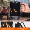 950928d509216143 Odoland CampingKocher 1.4L Camping-Kochsystem, tragbarer Camp-Topf mit Gas-Kocher für Wandern, Trekking, Fischen, Jagen und Notfall