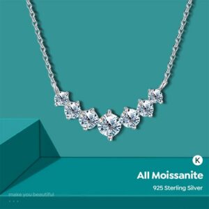 Real Moissanite Diamond for Woman Engagement Jewely with Certificates Sterling Sliver Plated White Gold Necklace