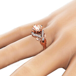 9522cf24c5b06fe2 Vintage Diamond Rose Gold Wedding Ring for Women pure topaz bague anel Jewelry anillos de Bizuteria Gemstone
