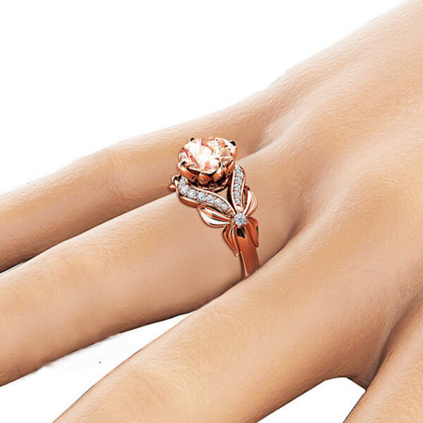 9522cf24c5b06fe2 Vintage Diamond Rose Gold Wedding Ring for Women pure topaz bague anel Jewelry anillos de Bizuteria Gemstone