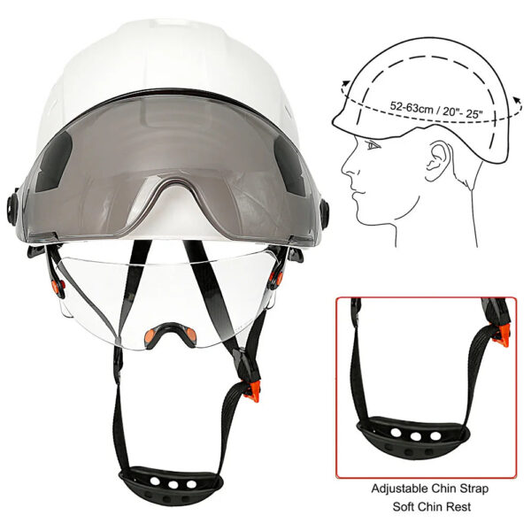 9523fc31f3d1f2a0 CE Construction Safety Helmet With Visor Built In Goggle Earmuffs For Engineer Hard Hat ANSI Industrial Work Cap Head Protection