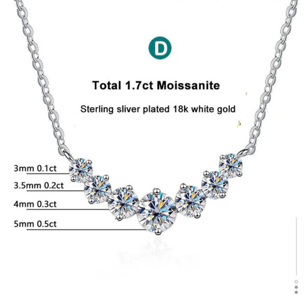 952ba63fc7fa1369 Moissanite Necklace for Woman Wedding Fine Jewely with Certificates 925 Sterling Sliver Plated 18k White Gold Necklace