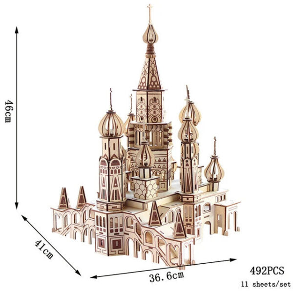 952ff32d58d5862e 3D Wooden Puzzle Saint Basil's Cathedral Building House Kits Castle Villa Model Jigsaw Teen DIY Toys For Children Kids Gift