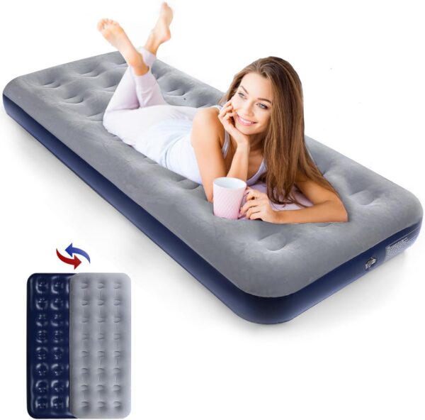 953f421ae240ab6a Camping Air Mattress Inflatable Air Bed Flocked Surface Travel Bed Sleeping Pad Air Bed for Outdoor Camping Tent Guest Travelling
