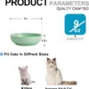 9542677dd49c57b2 Howise 5.3 in Ceramic Cat Bowls Set, Shallow Cat Food Bowl Small Pet Bowls Cat Dish for Food and Water, Green