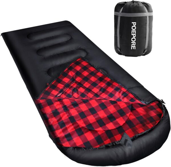 95601a0fd0eff6dc POEPORE Schlafsack Outdoor 3-4 Jahreszeiten Flanell Schlafsäcke Leichter Deckenschlafsack Kleines Packmaß für Erwachsene mit Arme und Füße Reißverschluss