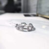 9563f0d9d1652e8b Sterling Sier Classic Link Chain Shape Simulated Diamond Stackable Ring for Women Crystal Zircon Engagement Rings