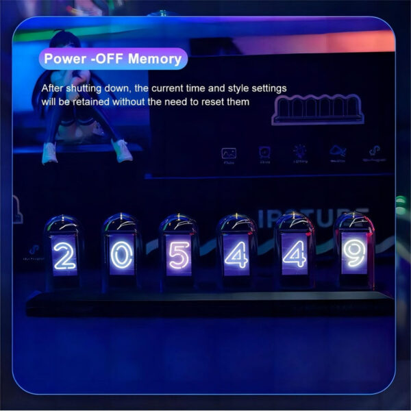 RGB Nixie Clock LED Glows IPS Color Screen DIY Analog Digital Tube Night lights Gaming Desktop Home Decoration Gift Idea