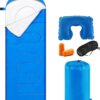 Schlafsack Outdoor,Blauer Tragbarer Schlafsack 4 Jahreszeiten 210 * 75cm, mit Kissen und Augenmaske und Ohrstöpsel, Geeignet Schlafsack Erwachsene und Kinder für Camping, Strand und Wandern