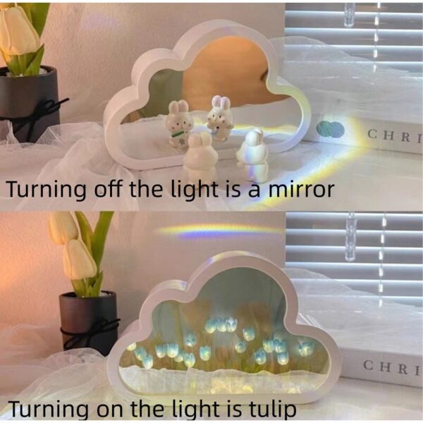 958049061820c4f5 1pc Handmade DIY Creative Gift Tulip Flower Sea Night Light, Atmosphere Lamp, When The Light Is Turned Off, It Functions As A Mi