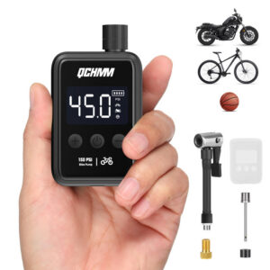 958c140e6398d48b Mini Electric Pump with Digital LCD Pressure Gauge, Ultra Small 120 PSI Bicycle Air Pump, 500 mAh, Type-C