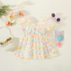 Infants Summer Children Clothes Sweet Baby Girl Dress Korean Style Colorful Flower Dresses Soft Skin-friendly 0-3 Y Kid Toddlers