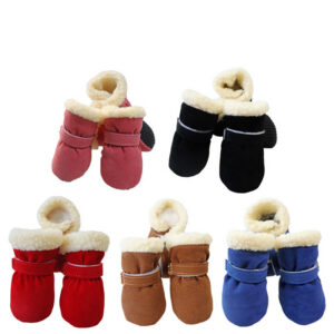 959596fafde0cc23 4pcs Winter Dog Anti-slip Snow Small Dogs Thick Cat Puppy Shoes Socks Pet Boots for Chihuahua Yorkshire