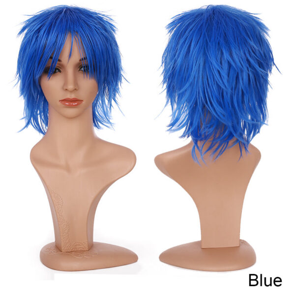 BENIHAIR Synthetic Cosplay White Red Green Blue Pink Yellow Short Layer Fake Hair Extension Men Women Party Wig