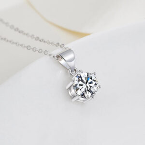 95a146635250d764 NeeTim 4ct 10mm Moissanite Necklace For Women Sterling Sier with Gold Plated Lab Diamond Pendant Wedding Party Jewelry