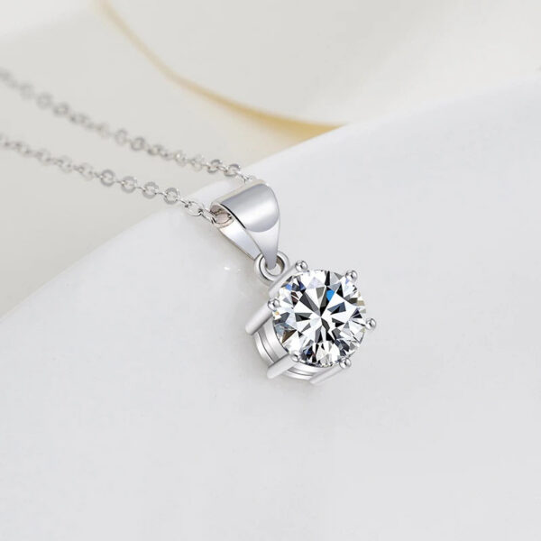 NeeTim 4ct 10mm Moissanite Necklace For Women Sterling Sier with Gold Plated Lab Diamond Pendant Wedding Party Jewelry