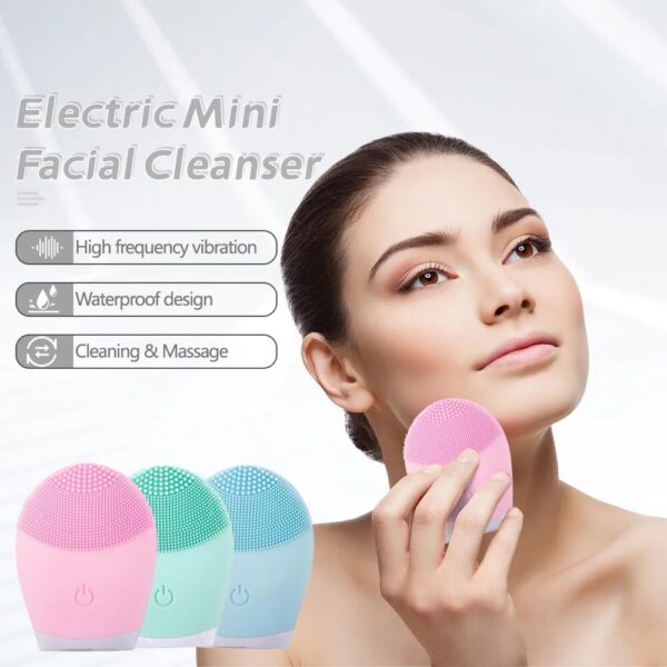 Electric Silicone Facial Cleanser Massager Ultrasonic Vibrator Skincare Massage Tool Beauty hine Vibration Cleaning Of Pores