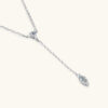 IOGOU Moissanite Y-Shape Necklaces for Women Marquise 3x6mm & 3mm Round Cut Diamond Pendant Sier Accessories Jewelry