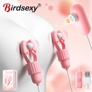 95b0a66a548eaa8c Sucking Vibrating Nipple Clamp Tongue Licking Vibrator For Women Breast Massage Labia Clitoris Clip Stimulation Massager Sex Toy