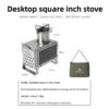 95b3f507150ac185 MOUNTAINHIKER Portable Firewood Square Stainless Steel Outdoor Fire Heater Picnic Hiking Camping Wood Burner Stove
