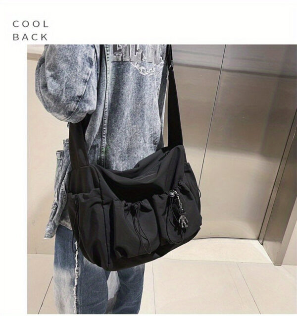 95b4c76979ff58ac Kpop Nylon Crossbody Bag, Multi Pockets Shoulder Bag, Casual Messenger Bag For School Travel